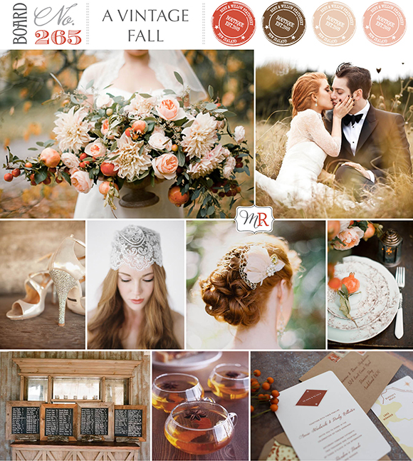 A Vintage Fall Wedding Inspiration Board No 265a from Magnolia Rouge