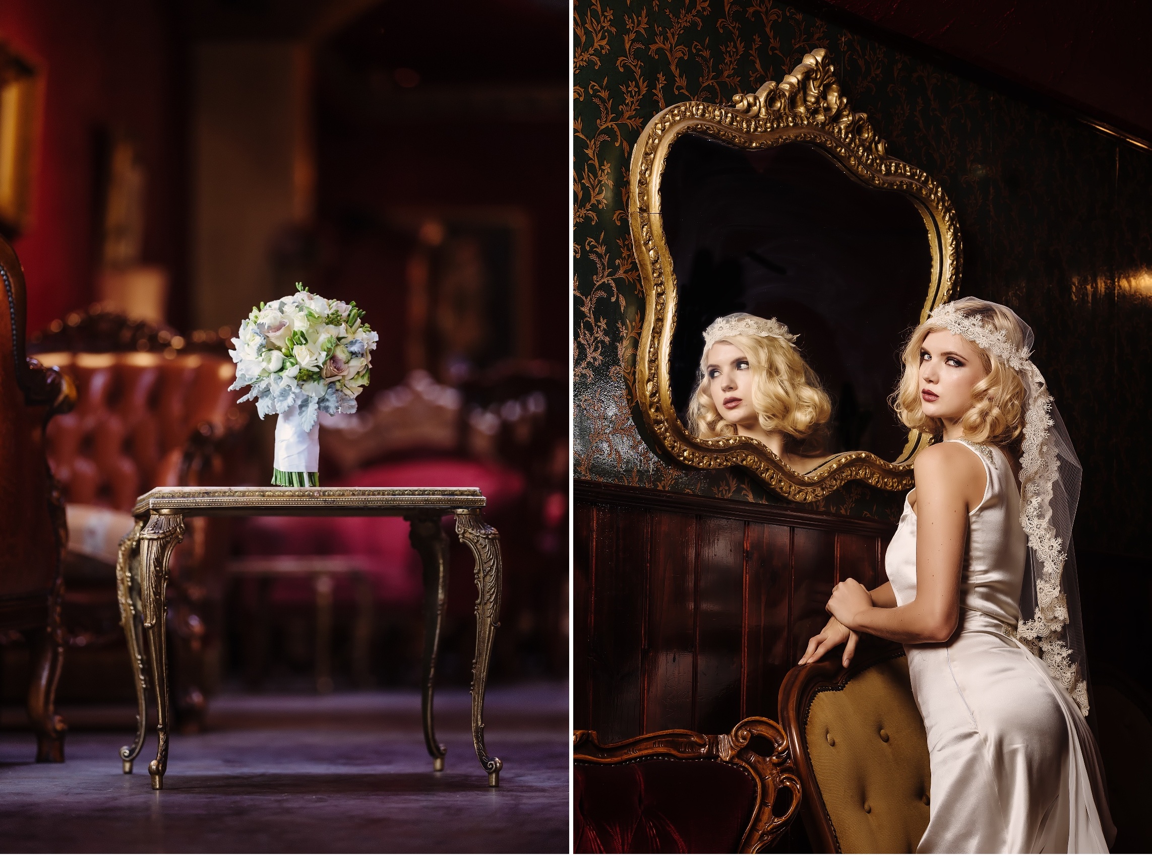 Glamorous Old Hollywood Bridal Shoot with Cathleen Jia Wedding Dresses & Accessories