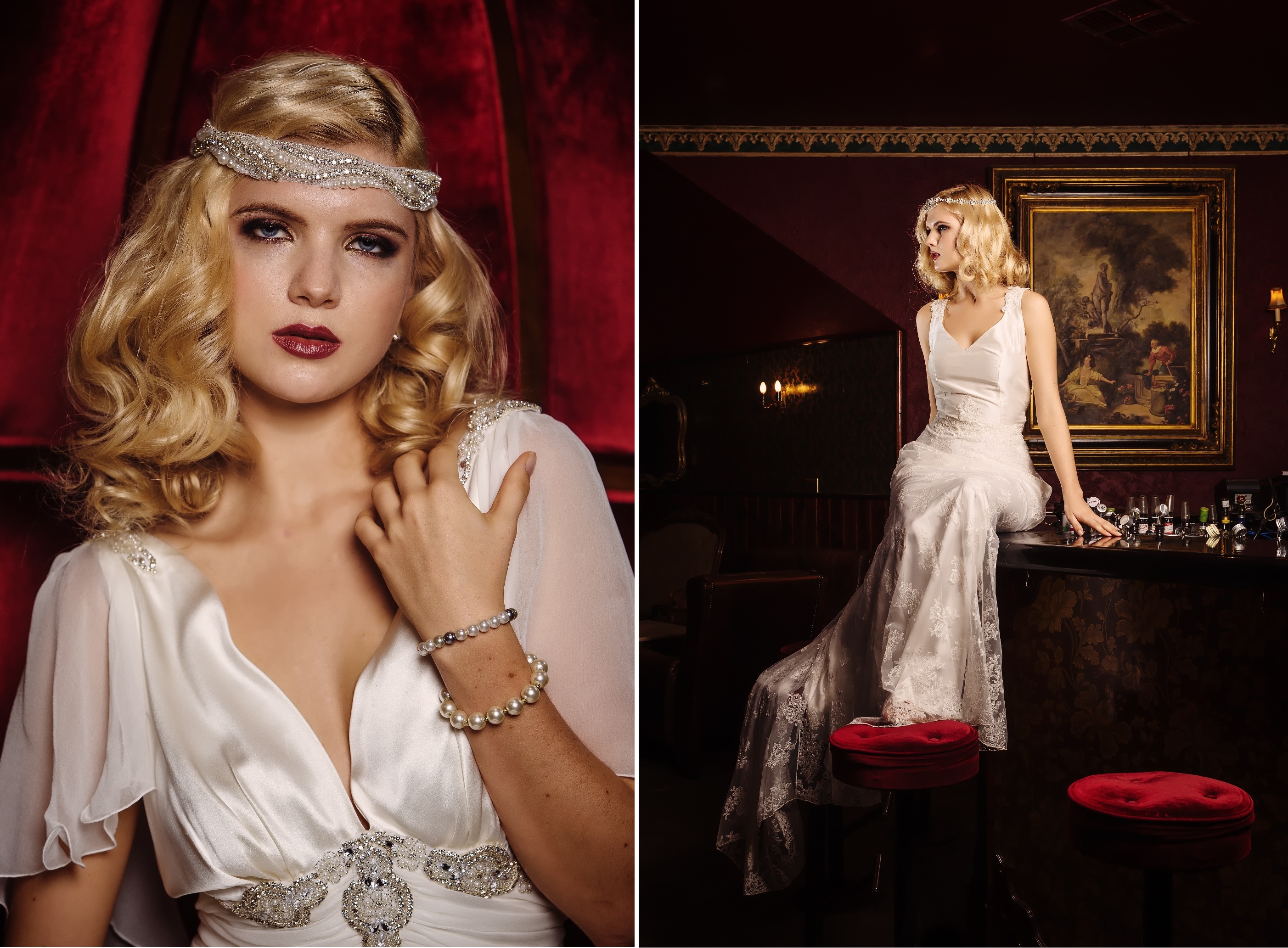 Glamorous Old Hollywood Bridal Shoot with Cathleen Jia Wedding Dresses & Accessories