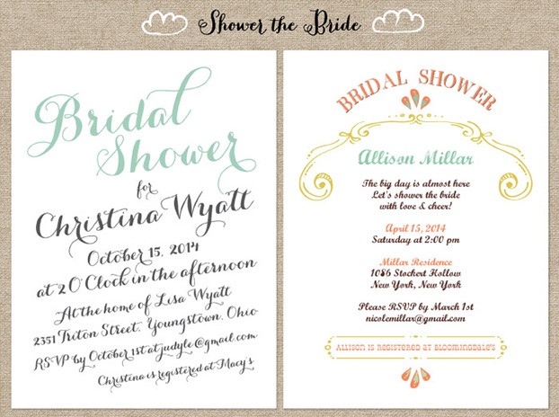 Bridal Shower Invitations from Love vs Design