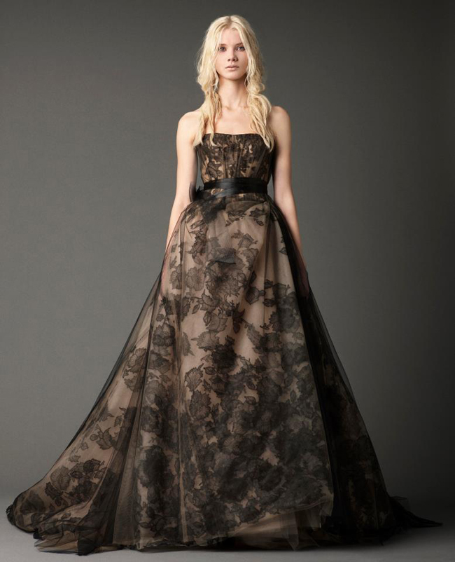Vera Wang's Black Wedding Dresses - perfect for Halloween!