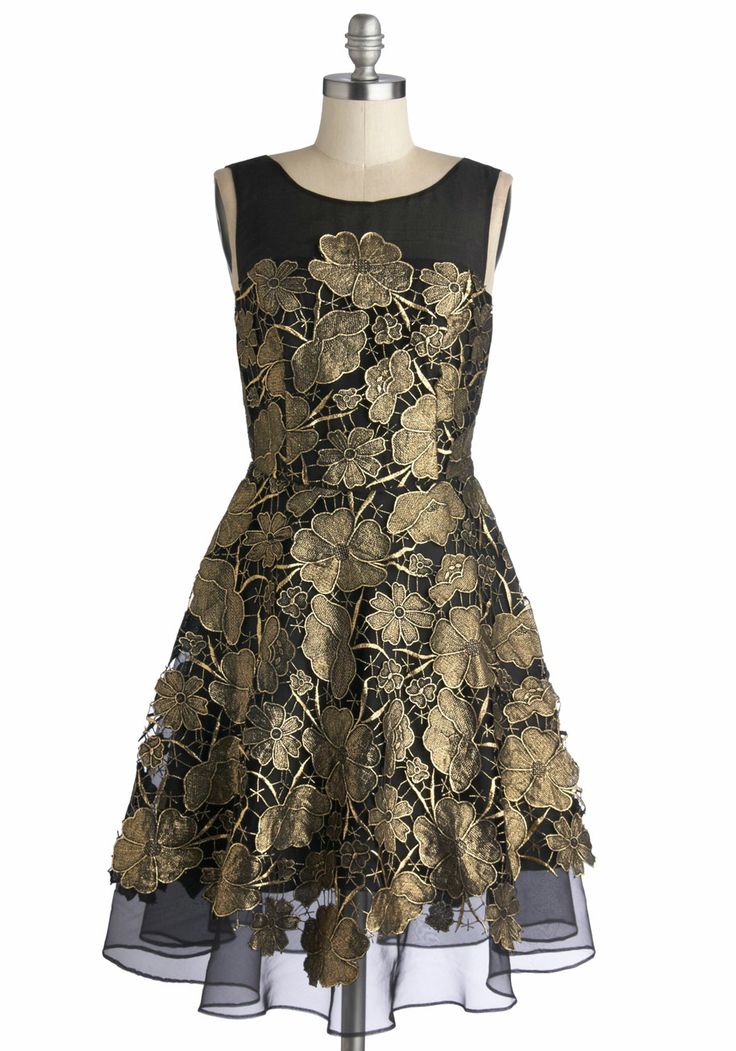 Gold Lace Dress from Modcloth