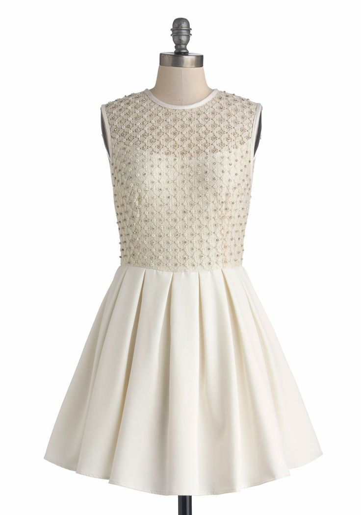 Ivory Lace Bodiced Dress from Modcloth