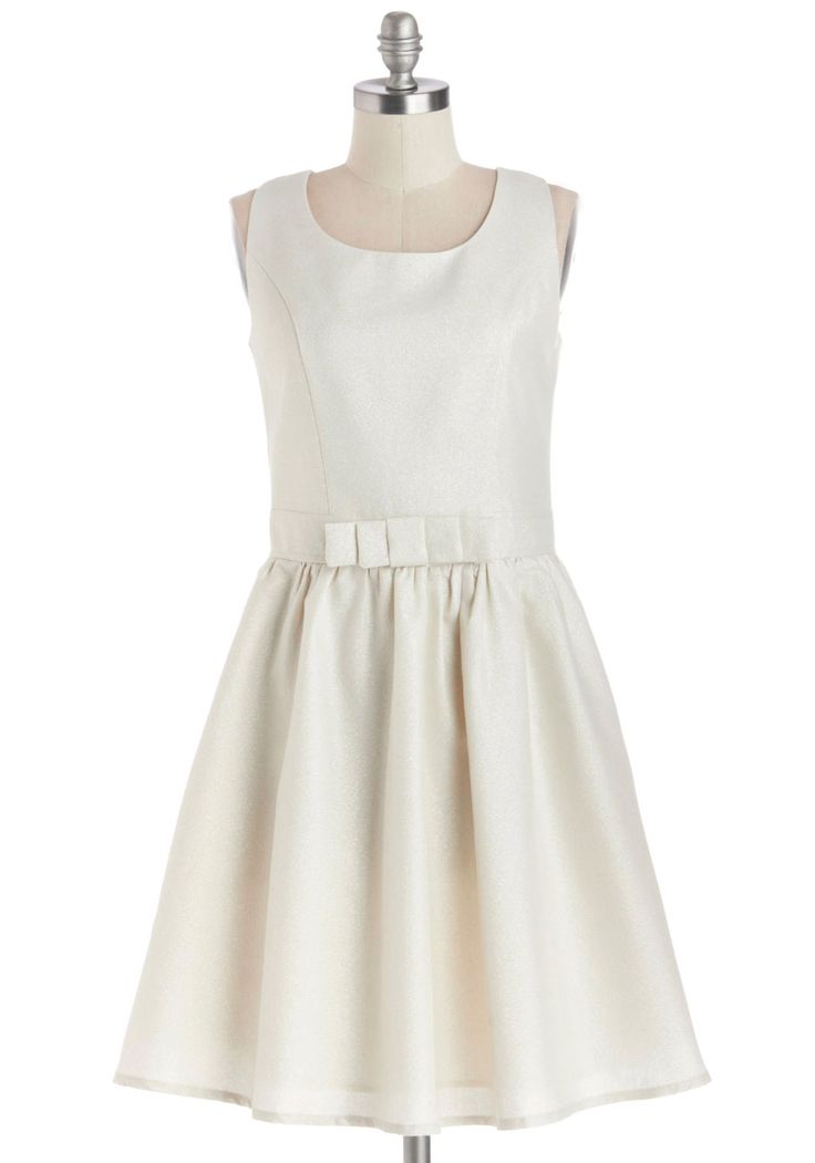 Silver Laced Ivory Dress from Modcloth