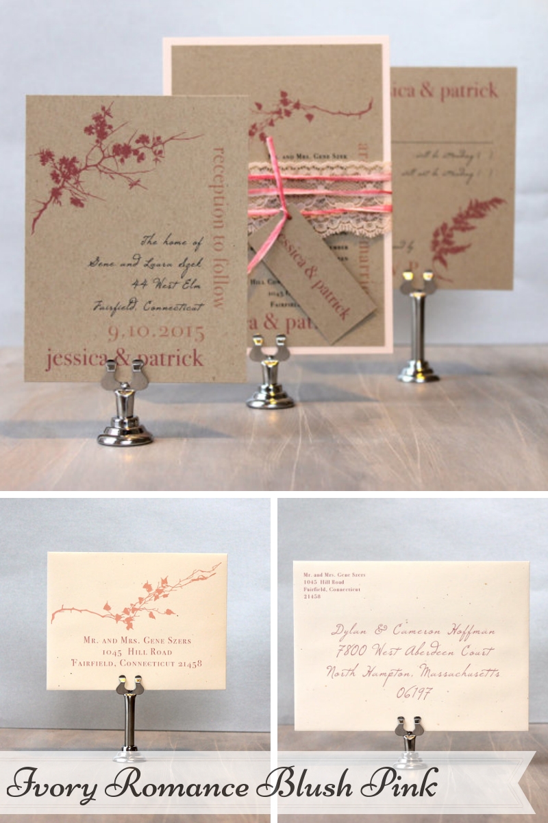 Beacon Lane Wedding Stationery -  Ivory Romance Blush Pink