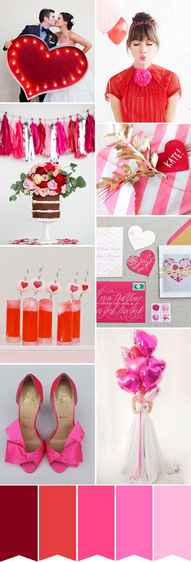 Hearts & Flowers - Valentines Wedding Inspiration Board