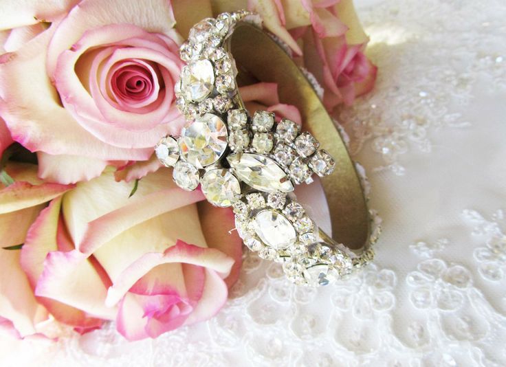 Rhinestone Bridal Cuff Bracelet from Cloe Noel Designs