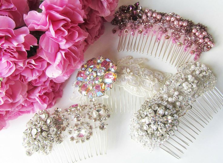 Rhinestone Bridal & Bridesmaids Hair Combs from Cloe Noel Designs