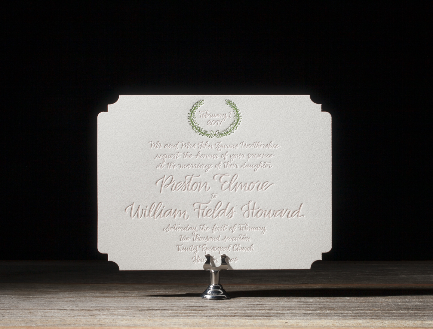 Weathersbee Letterpress Wedding Stationery from Bella Figura's 2014 Collection