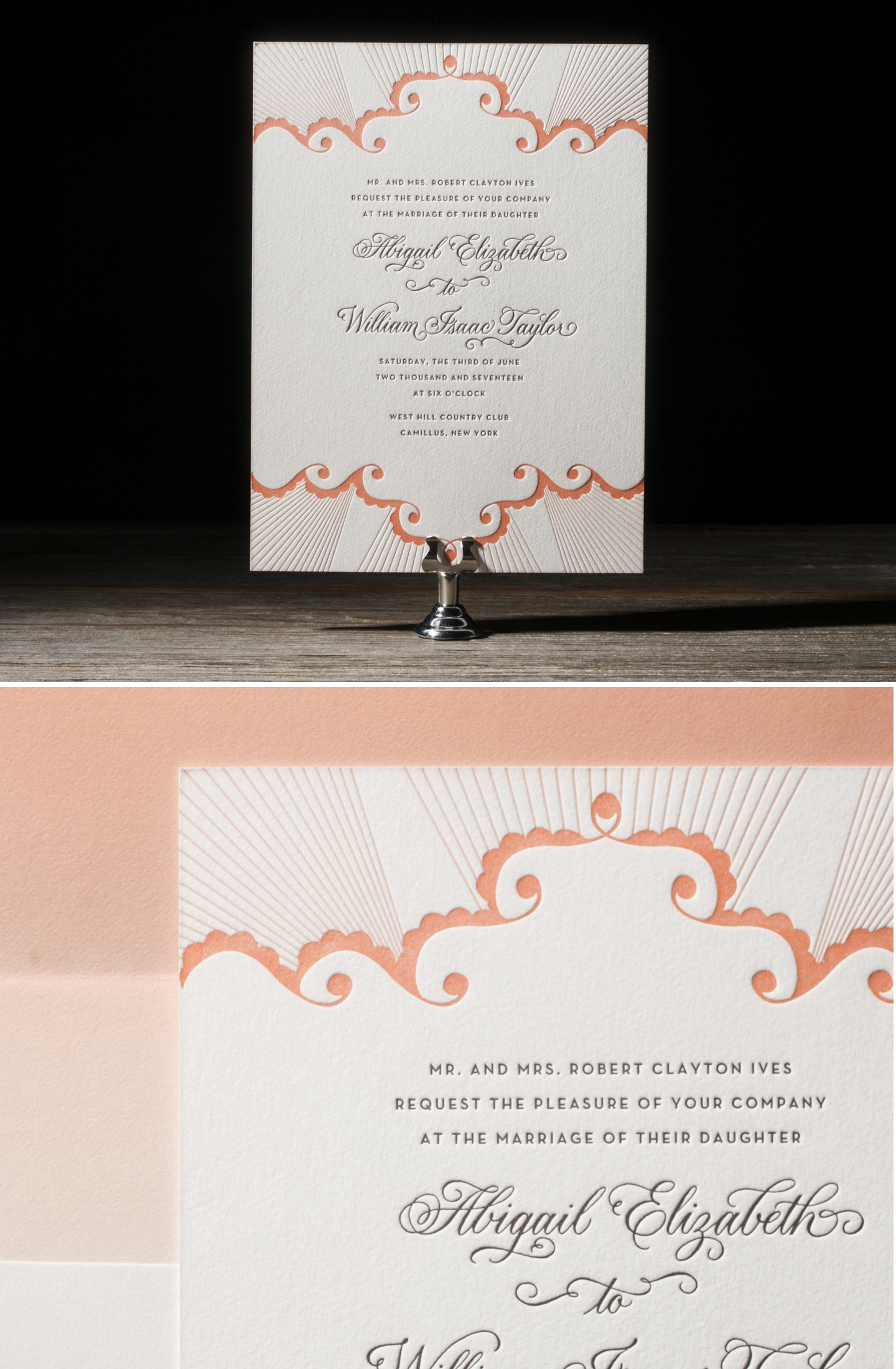 Analina Calligraphy Letterpress Wedding Stationery from Bella Figura's 2014 Collection