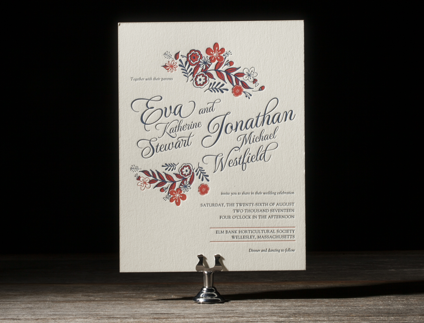 Folk Floral Letterpress Wedding Stationery from Bella Figura's 2014 Collection