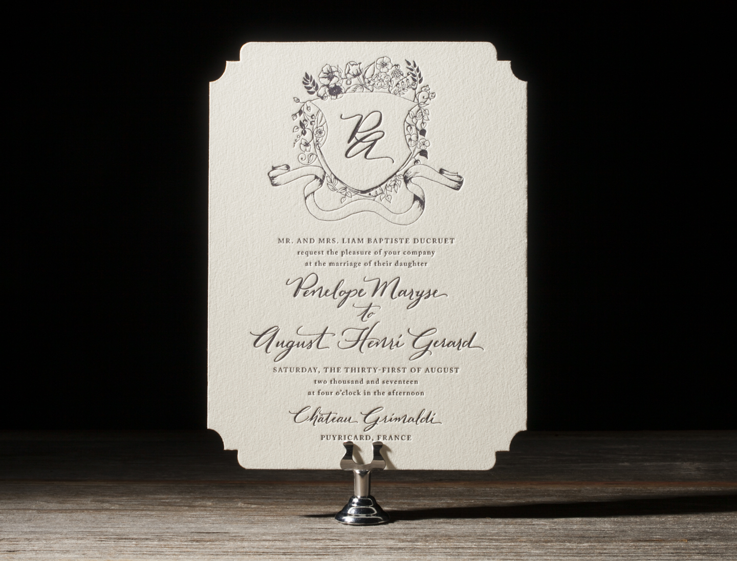 Laurent Letterpress Wedding Stationery from Bella Figura's 2014 Collection