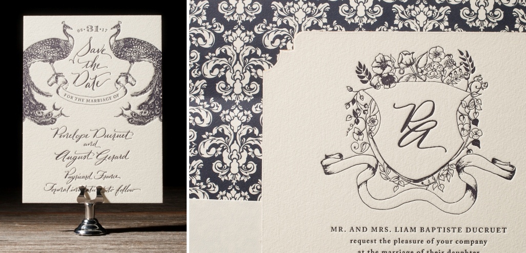 Laurent Letterpress Wedding Stationery from Bella Figura's 2014 Collection