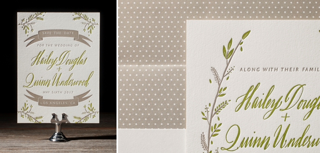 Rustic Thicket Letterpress Wedding Stationery from Bella Figura's 2014 Collection