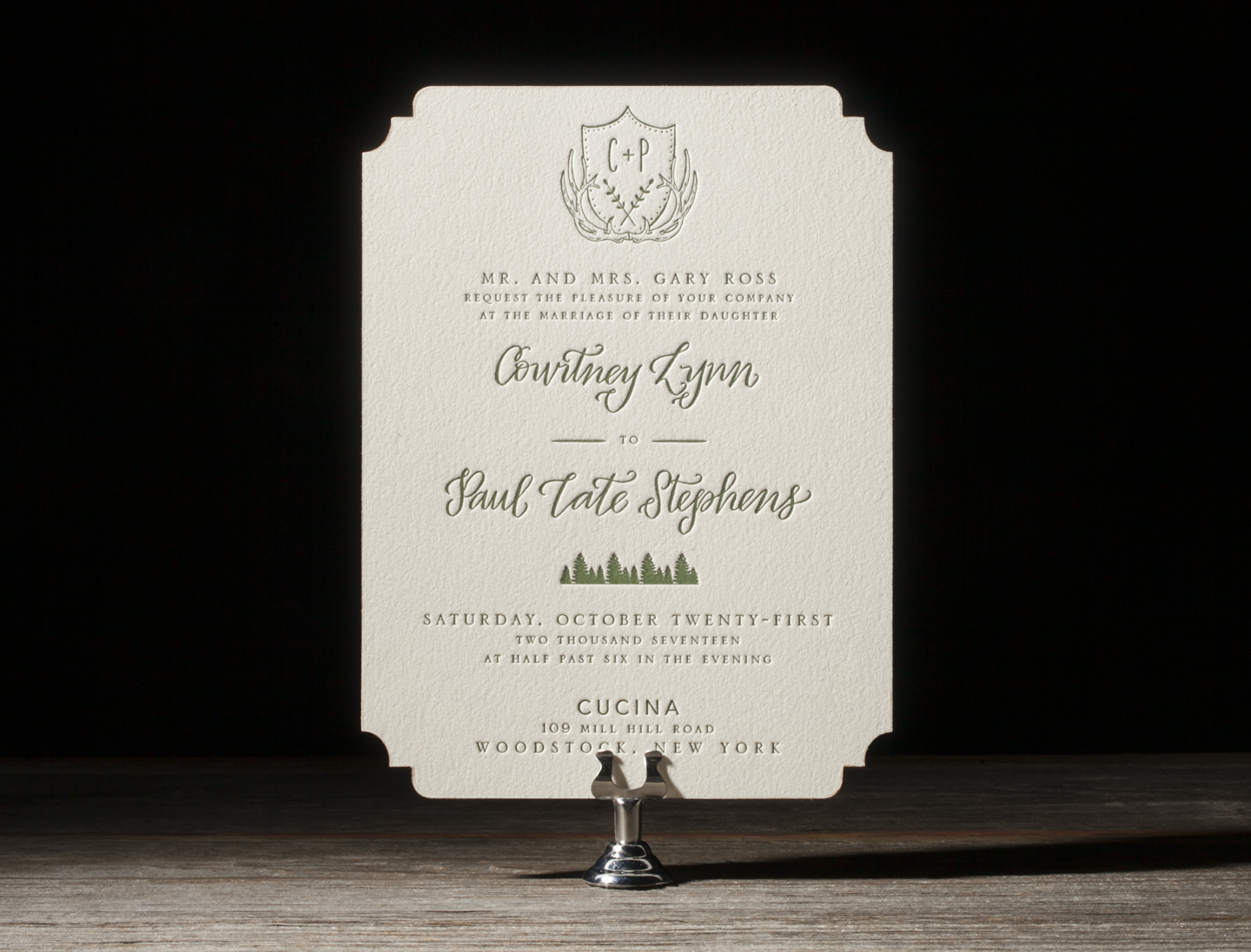 Woodland Letterpress Wedding Stationery from Bella Figura's 2014 Collection