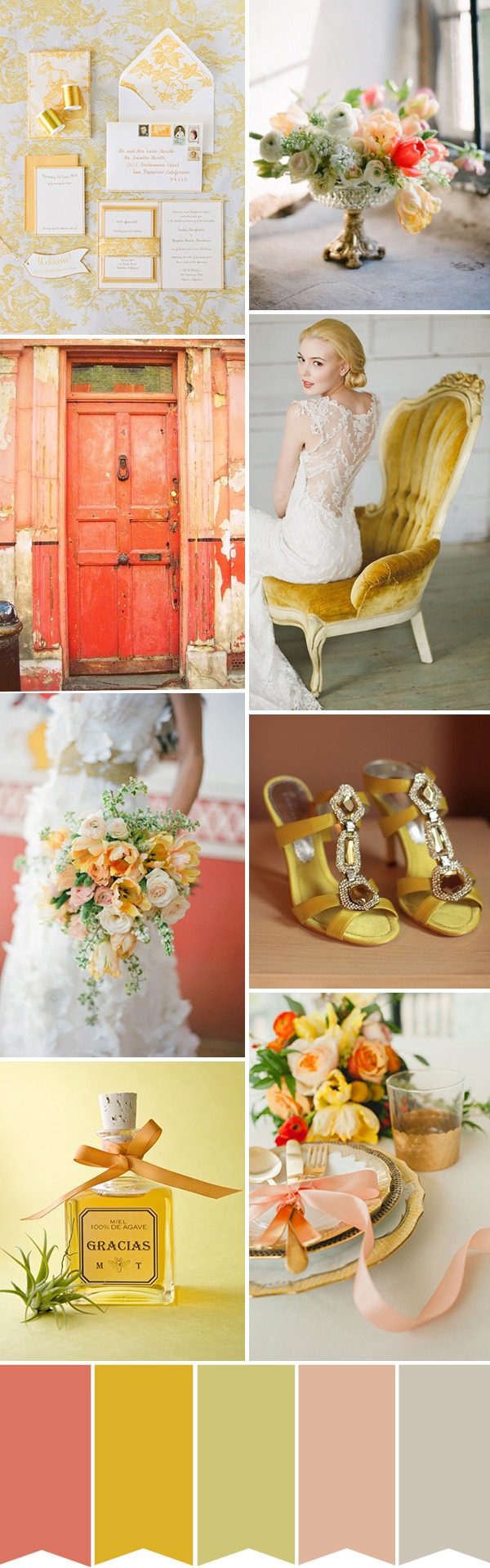 Happy, Happy! - Yellow and Coral Wedding Colour Ideas