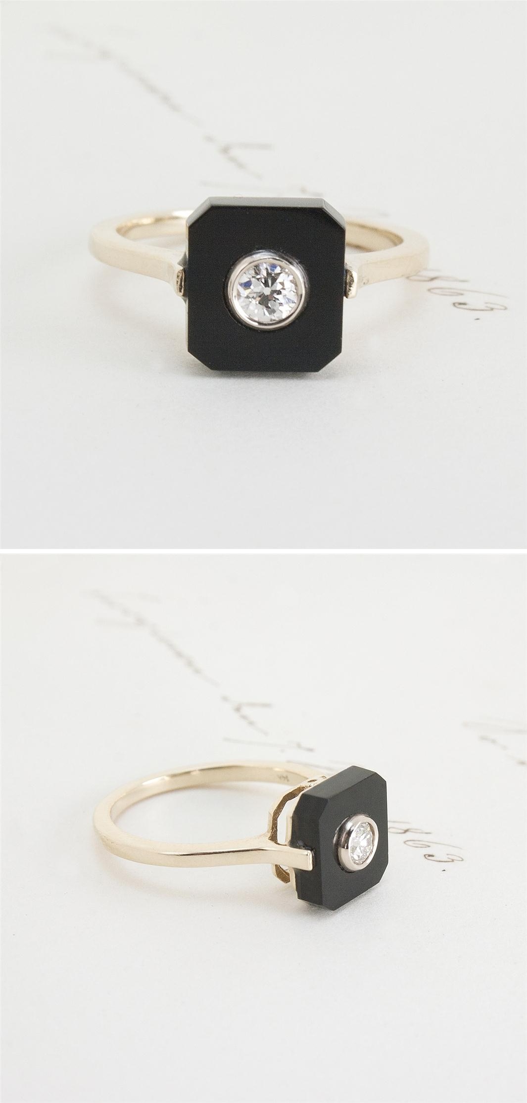 Erica Weiner's 1909 Onyx and Diamond Ring