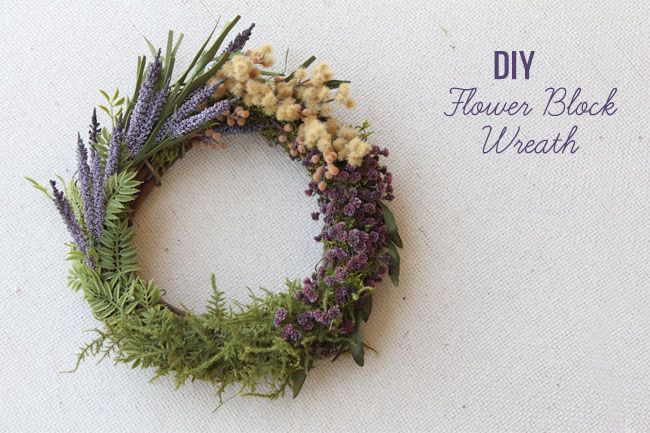 DIY Flower Block Wreath