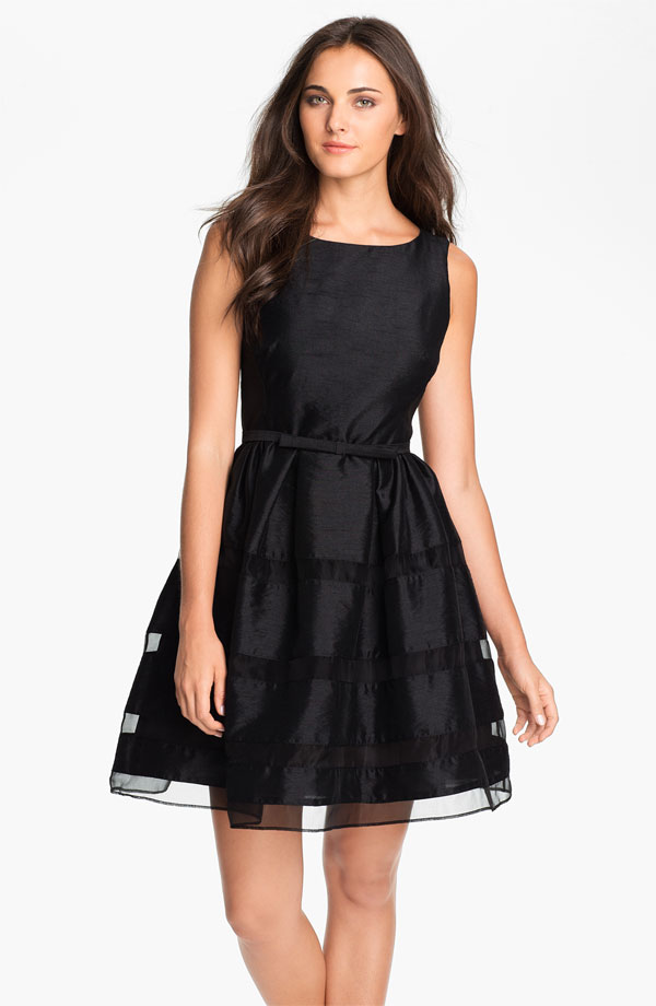 Black Subtly Striped Dress