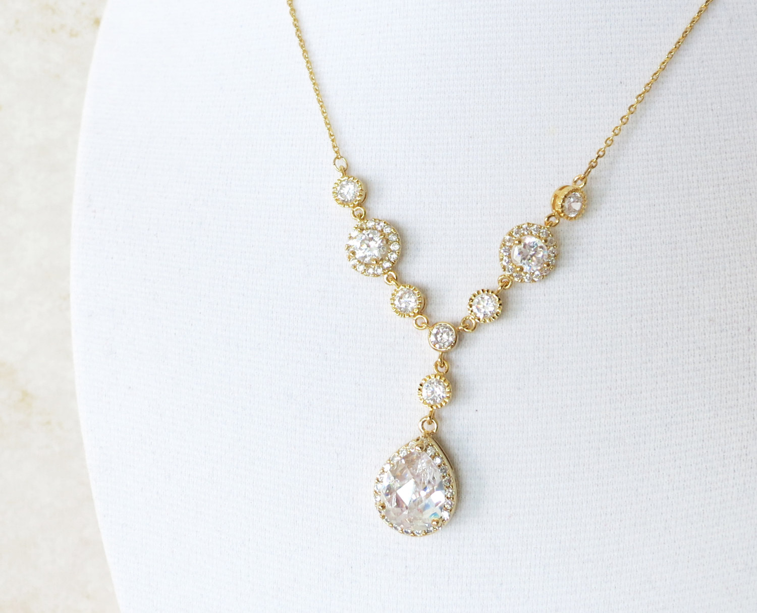 Gold and Crystal Necklace from Glitz & Love