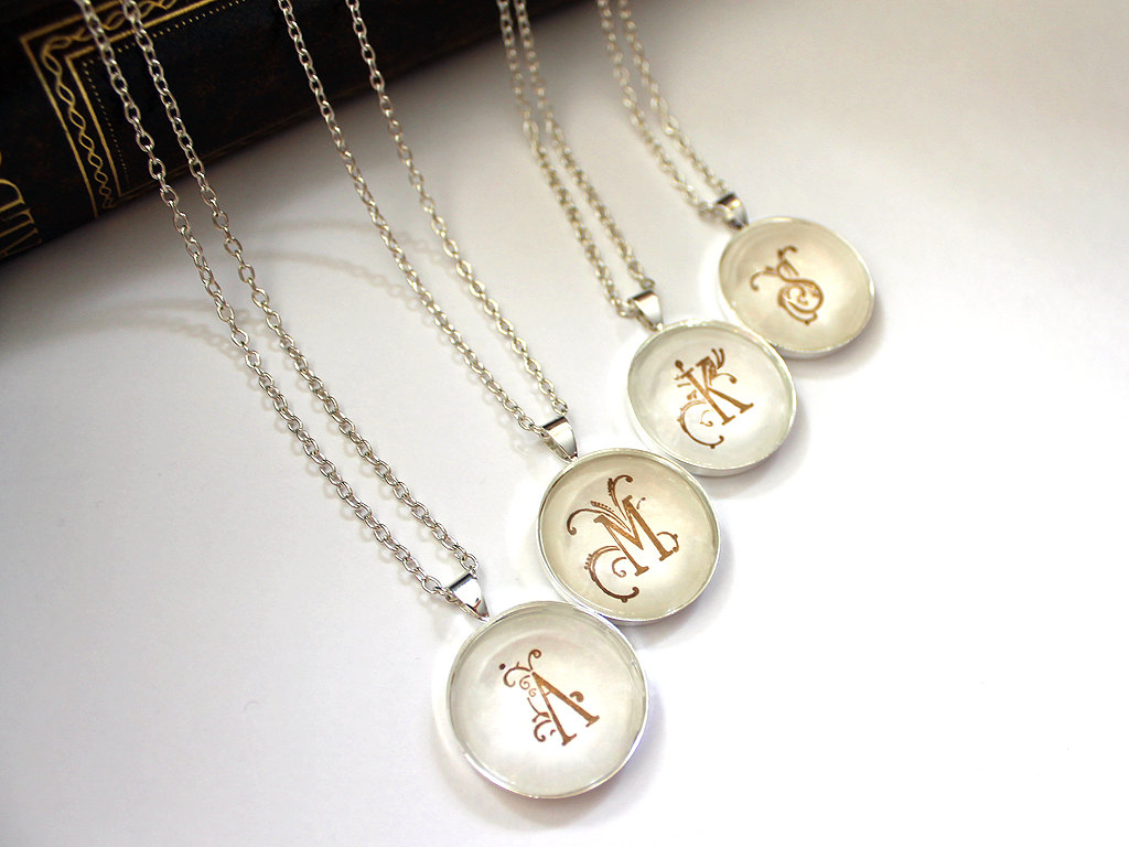 Monogrammed Necklaces for Bridesmaids from Aristocrafts