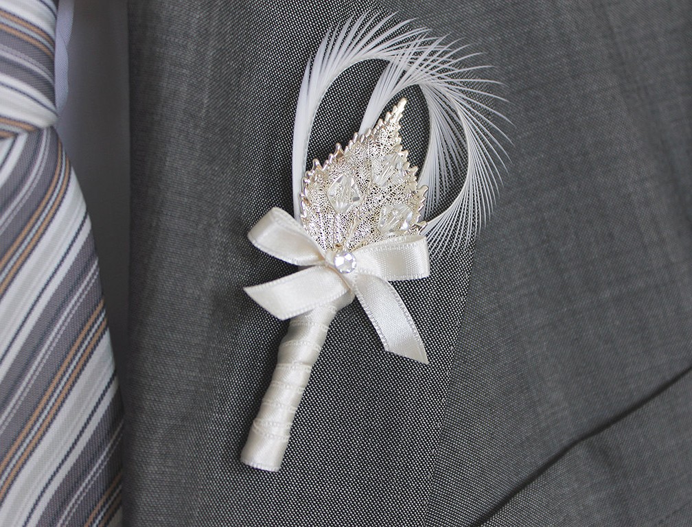 Silver Boutonniere by Aristocrafts