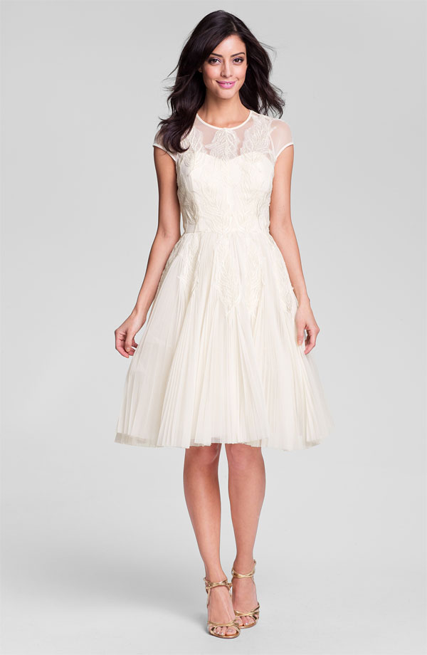 A Timeless & Beautiful Bridesmaids Look ~ Short ivory dress from Nordstrom