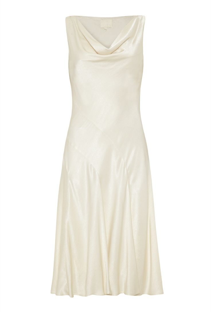 A Timeless & Beautiful Bridesmaids Look ~ Short Ivory satin dress from Ghost