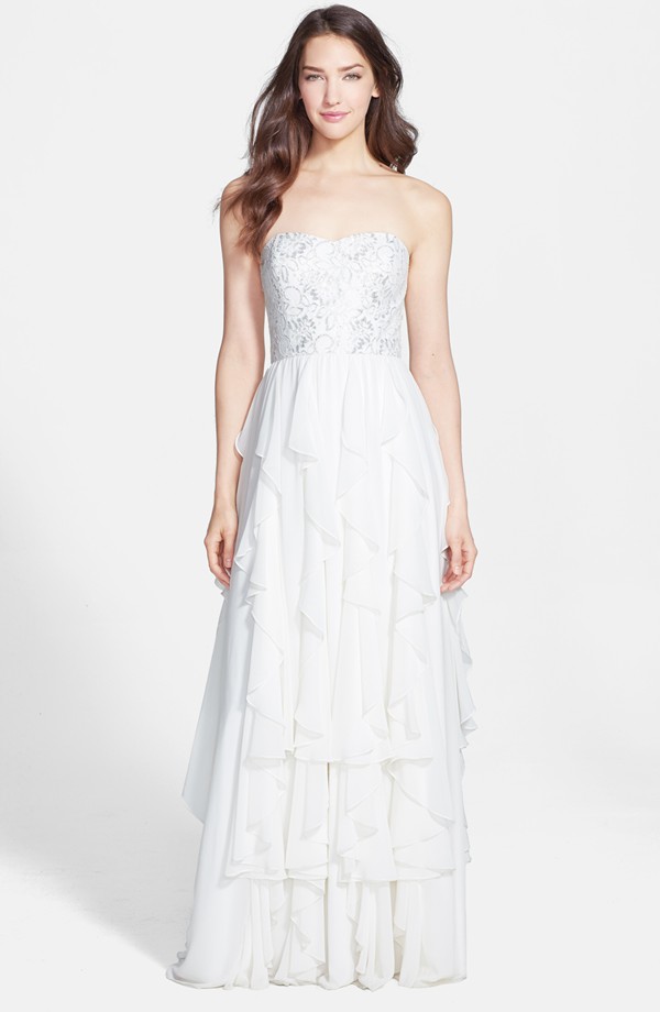 A Timeless & Beautiful Bridesmaids Look ~ Long Ivory Dress from Nordstrom