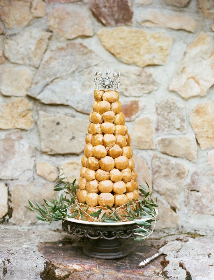 Croque Em Bouche Tower with Crown Topper