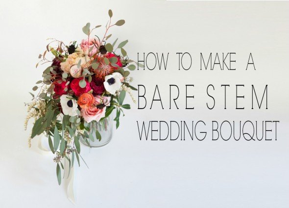 DIY Bare Stem Wedding Bouquet