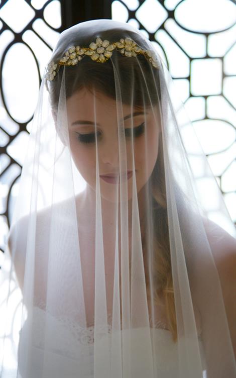 Glamorous Bridal Headpieces from Gilded Shadows - Crystal Crown & Veil