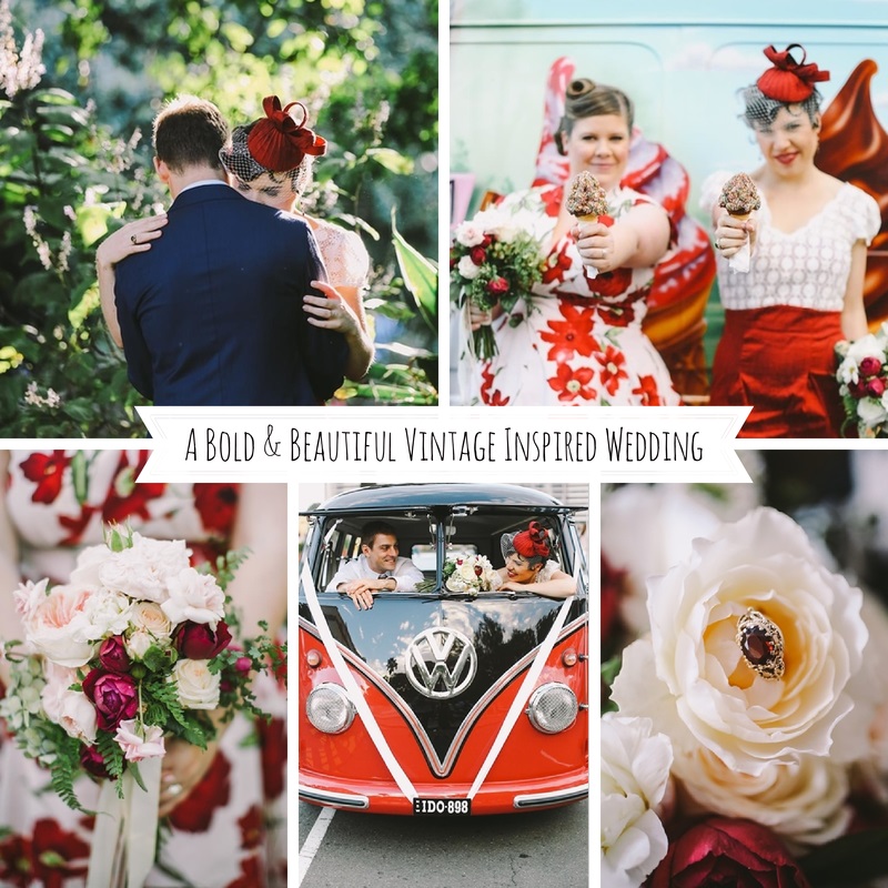 The Bride Wears Red for A Bold & Beautiful Vintage Inspired Wedding