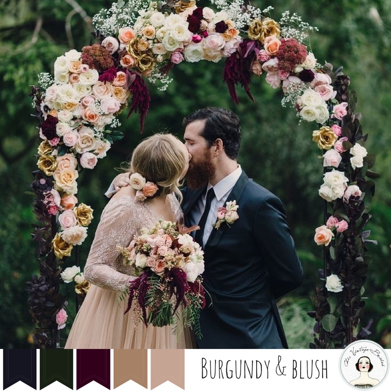 5 Vintage Wedding Colour Palettes Perfect for Autumn - Burgundy Blush