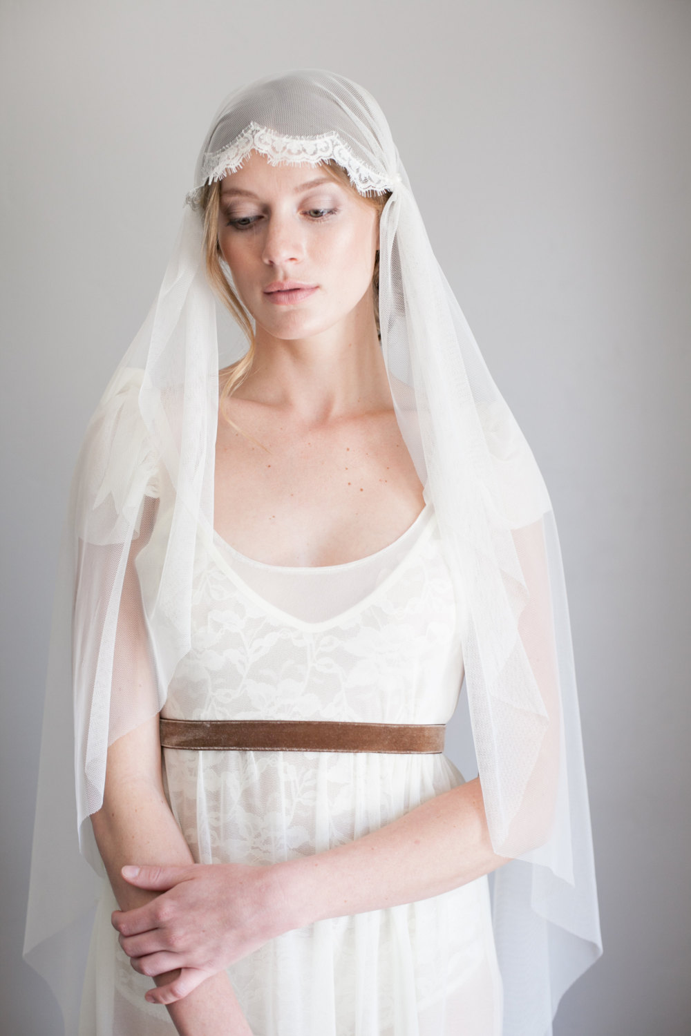 Vintage veils from Mignonne Handmade - Lace Juliet Cap Veil