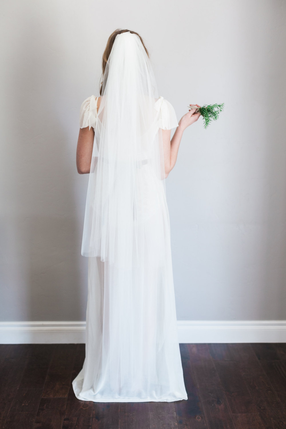 Mignonne Handmade's 2014 Bridal Accessories - Single Layer Tulle Veil Comb