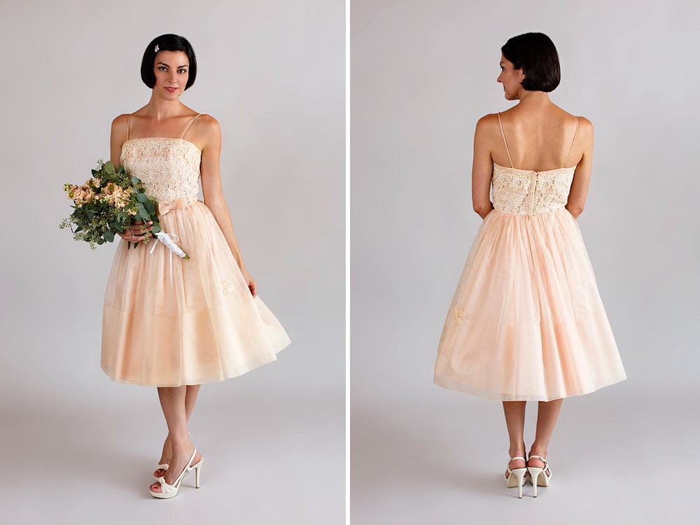 Beloved Vintage Bridal - Vintage 1950s Blush Bridesmaid Dress