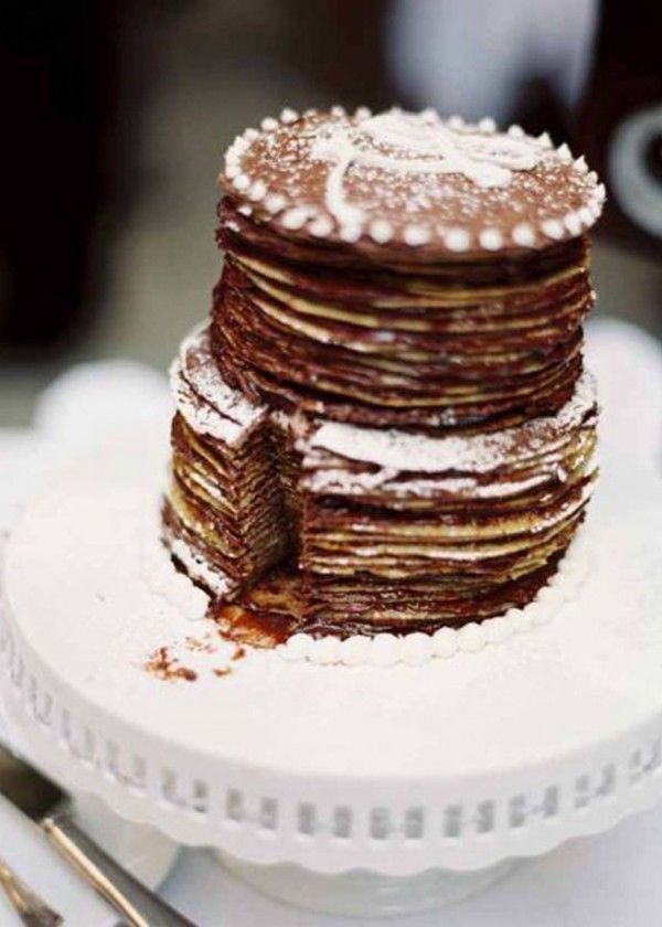 Chocolate Crepe Wedding Cake