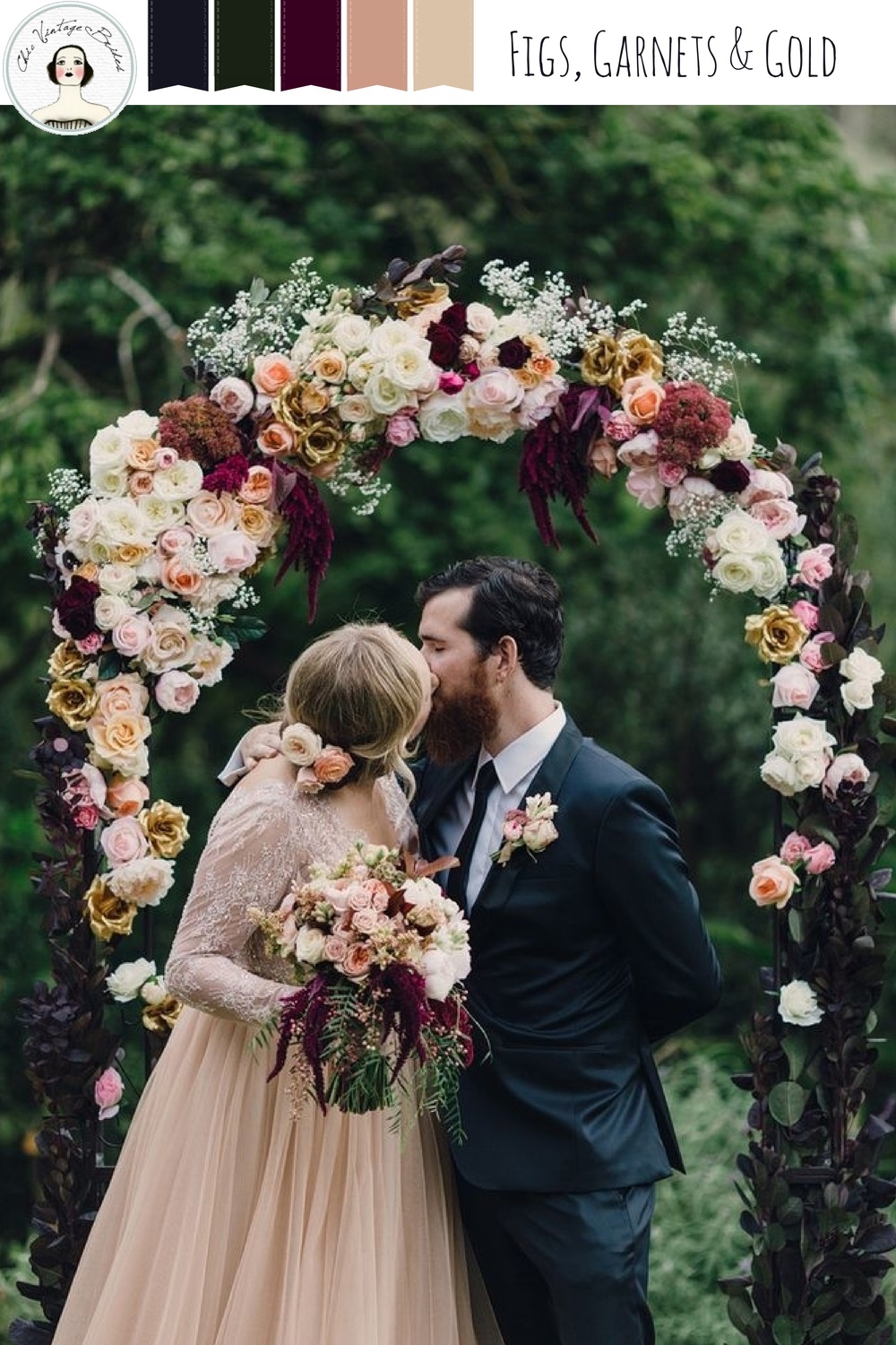 An Autumn Wedding Inspiration Board in Garnet Blush & Gold