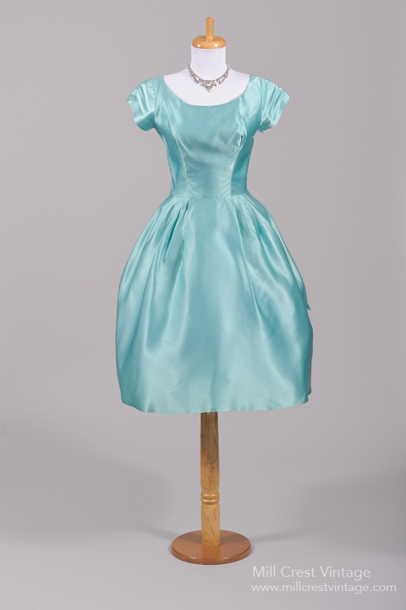 1950s Turquoise Short Dress from Mill Crest Vintage