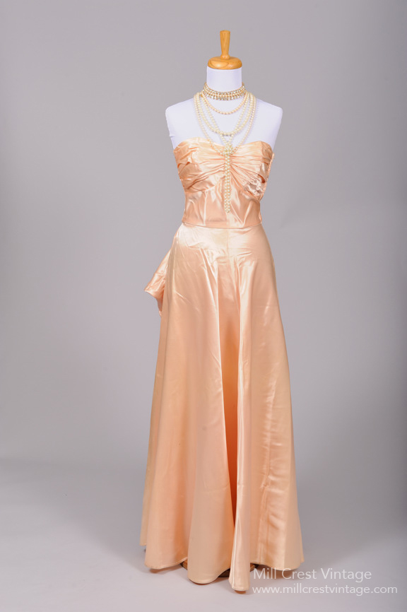 1940s Silk Satin Vitnage Gown from Mill Crest Vintage