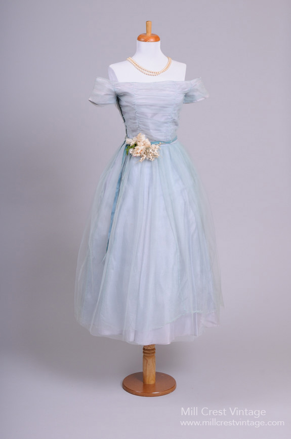 1950s Sky Blue Vintage Party Dress from Mill Crest Vintage