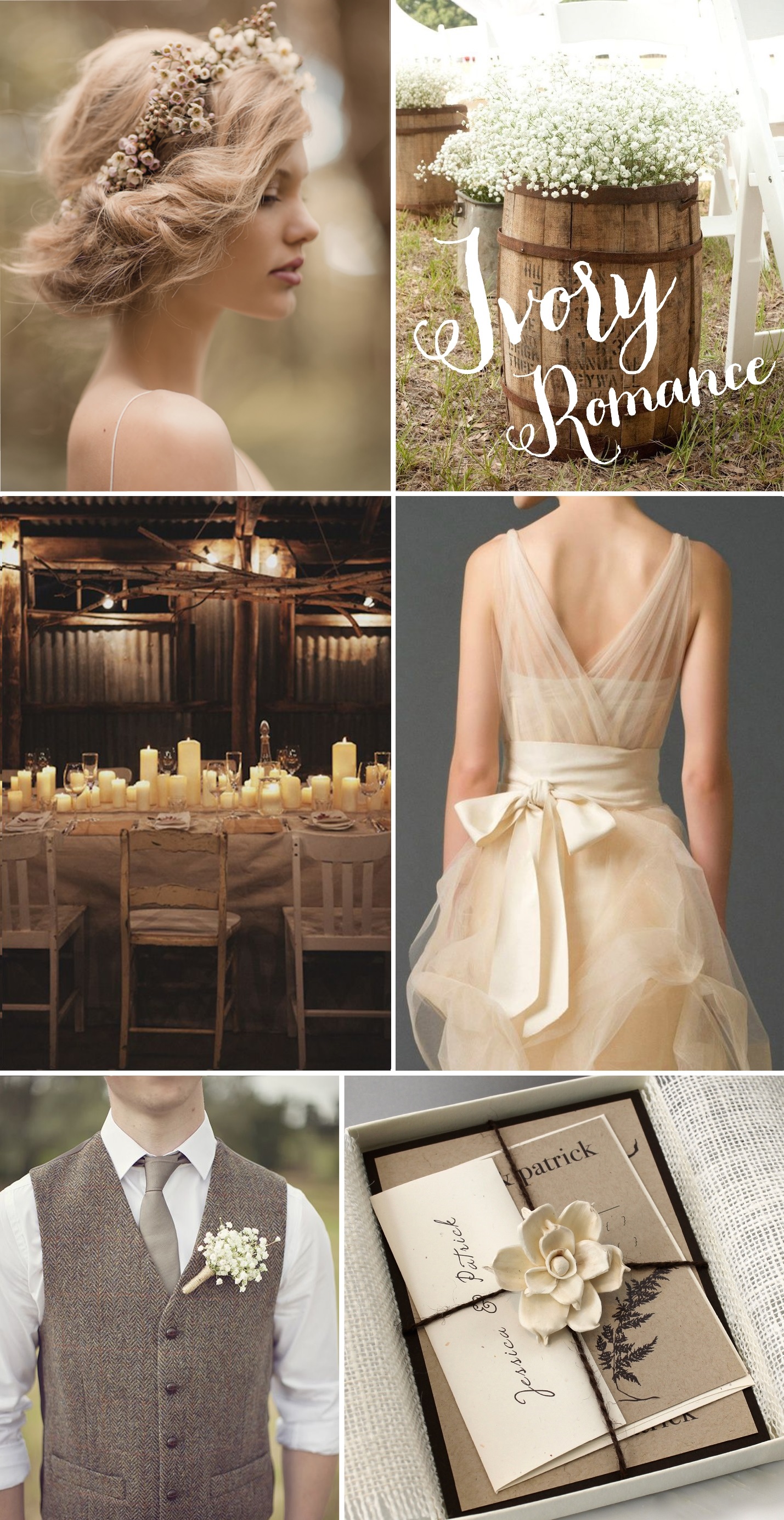Rustic Wedding Inspiration Board - Ivory Romance by Beacon Lane