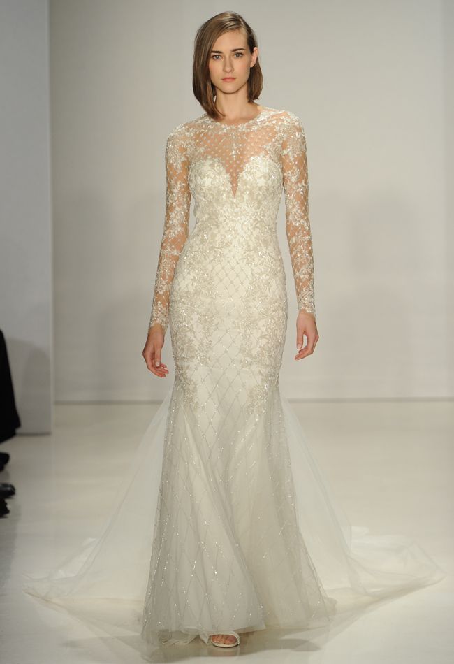 Long Sleeve Wedding Dress from Kenneth Pools Fall 2015 Bridal Collection
