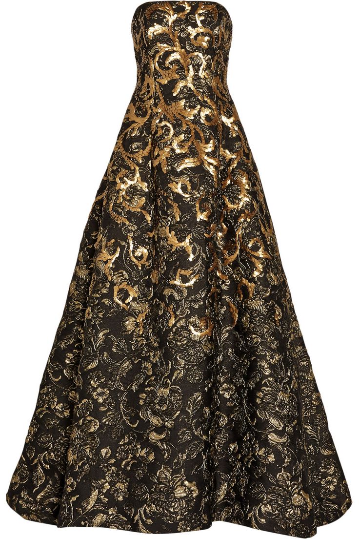 Oscar De La Renta Black GOld Gown