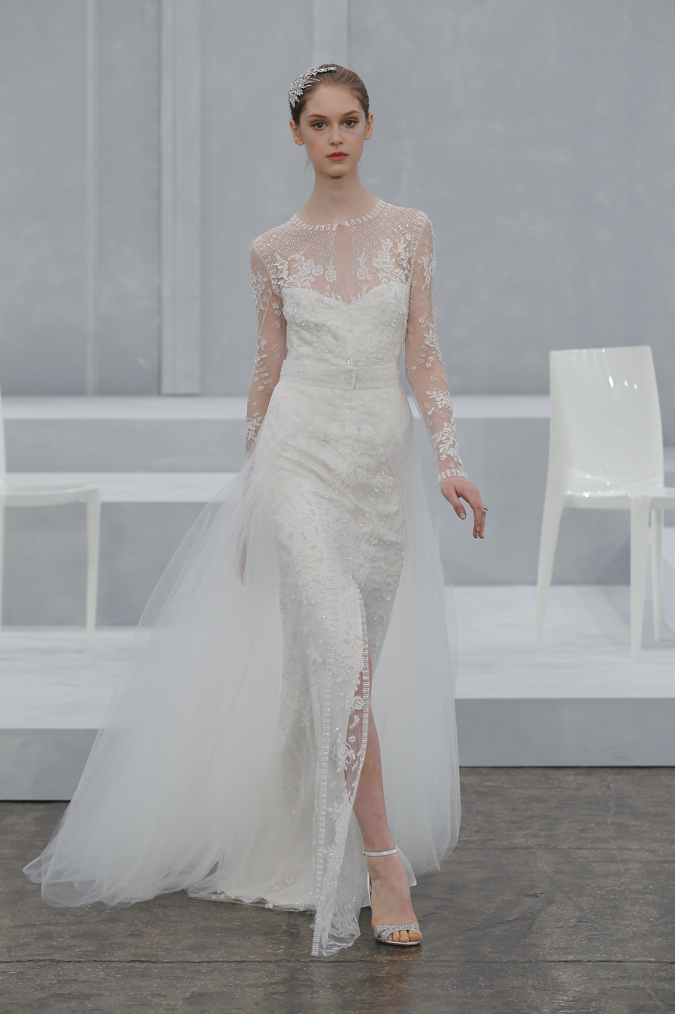 Screen Siren Slit Wedding Dress from Monique Lhuillier's Spring 2015 Bridal Collection