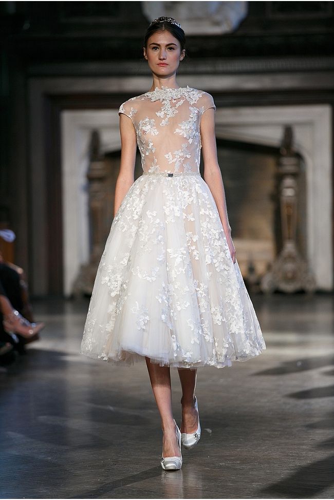 Tea Length Wedding Dress from Inbal Dror's Fall 2015 Bridal Collection