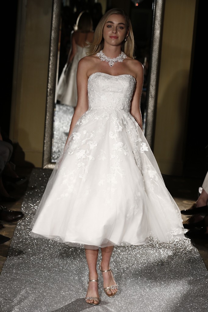 Tea Length Wedding Dress from Oleg Cassini's Fall 2015 Bridal Collection