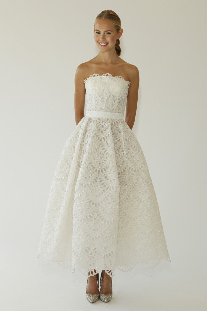 Tea Length Wedding Dress from Oscar De La Renta's Fall 2015 Bridal Collection