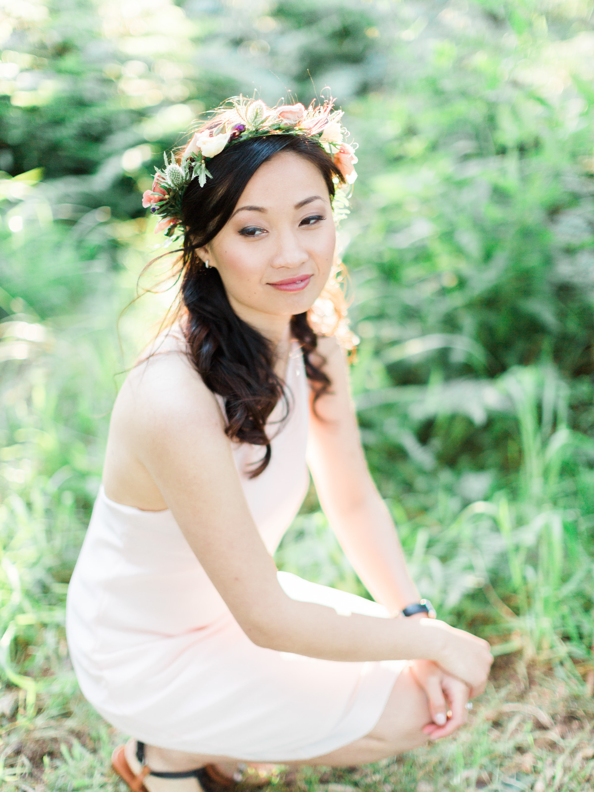 Gorgeous Bride-to-be wearing a Flower Crown for her Engagement Shoot by We Are Origami Photography